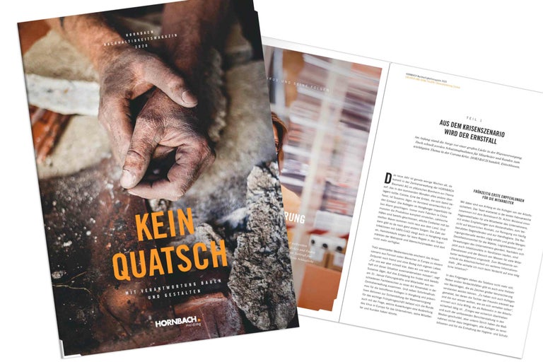 Magazine Hornbach sur le développement durable 2020 intitulé Pas de bêtises, construire et concevoir avec responsabilité