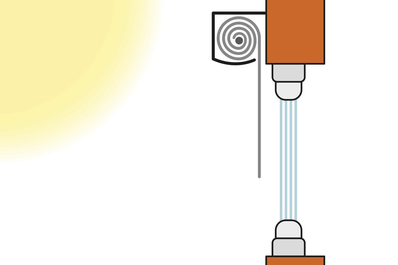 Illustration d'un guide de lumière à fibres optiques