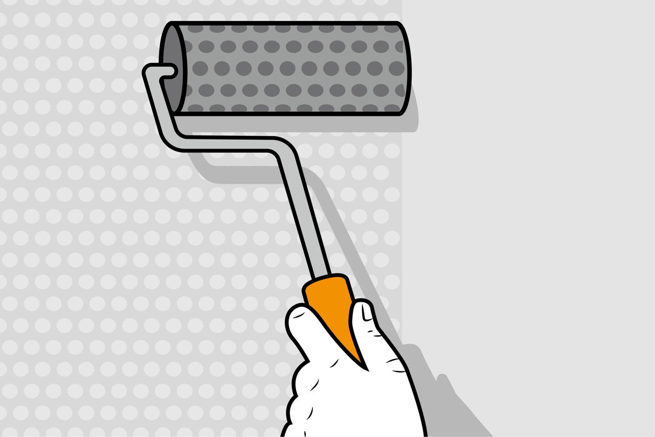 Illustration d'une main tenant un rouleau à peinture