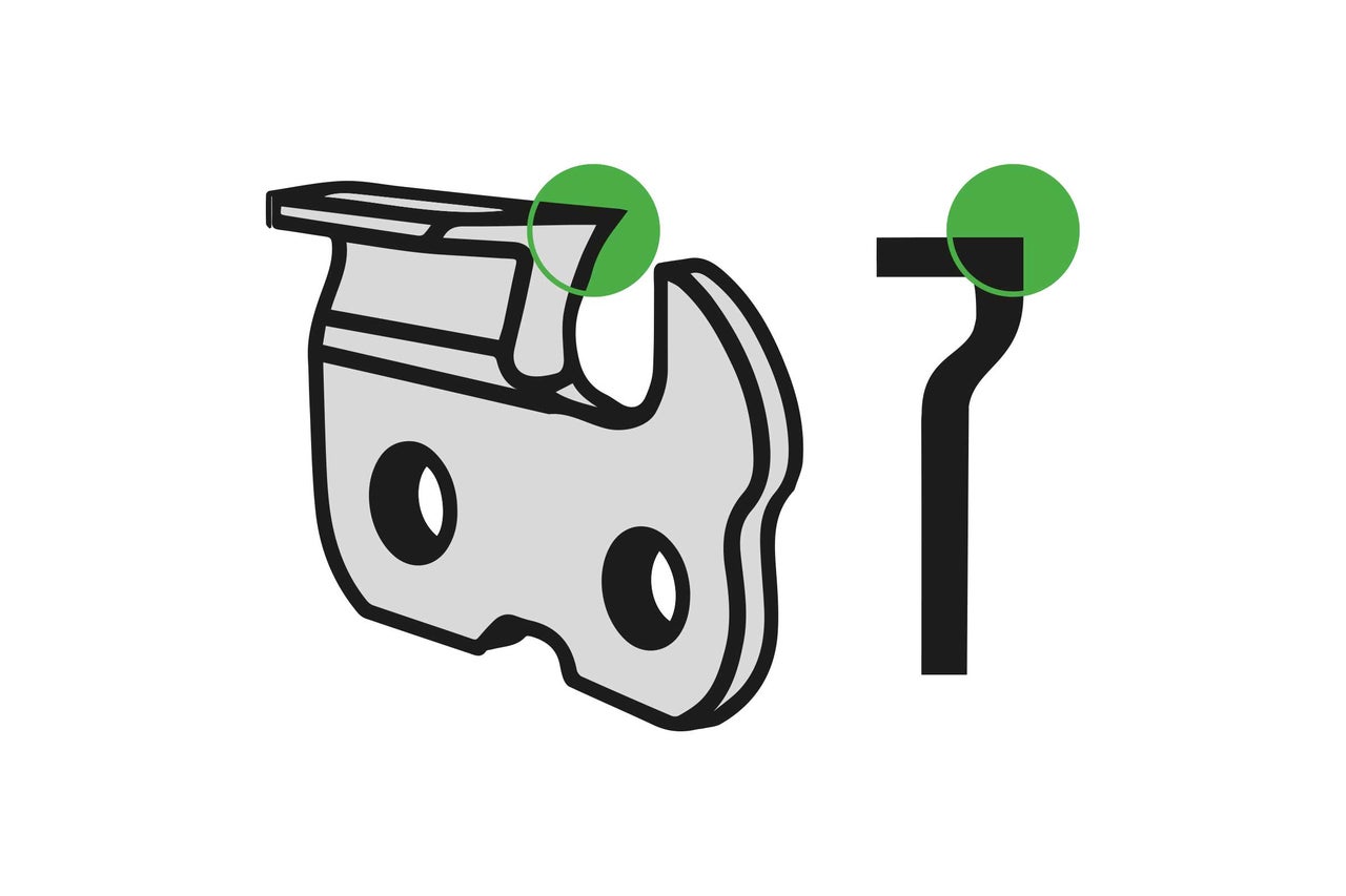 Dent de tronçonneuse avec limiteur de profondeur