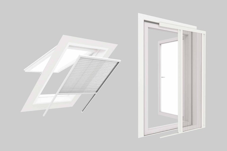Fenêtre de toit avec store moustiquaire et plissé moustiquaire