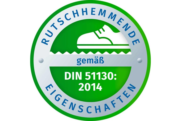 Symbole pour les propriétés antidérapantes selon la norme DIN 51130 : 2014
