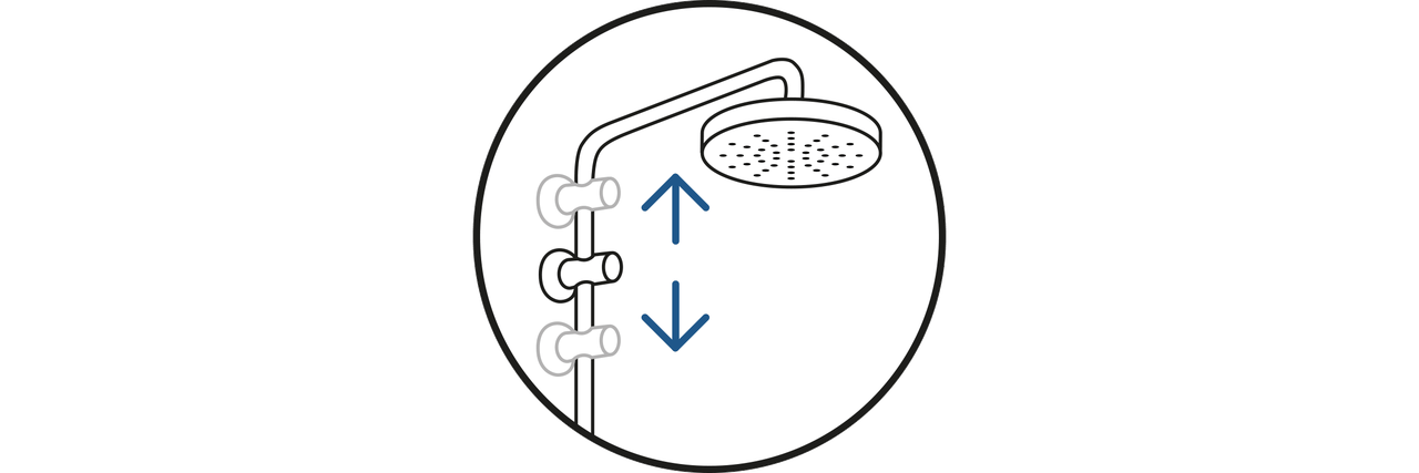 Colonne de douche avec hauteur réglable
