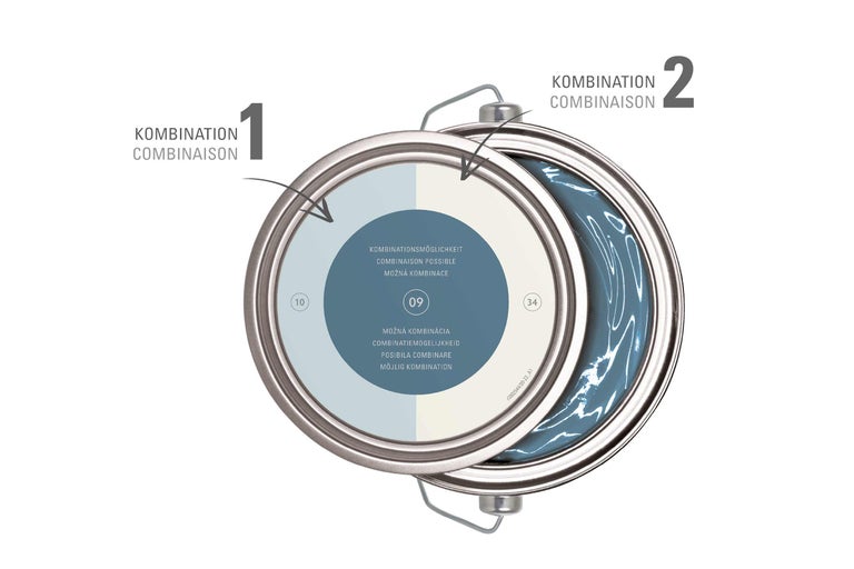 Farbmuster mit Kombinationsvorschlägen für Innenfarben