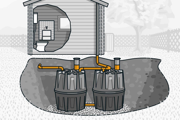 Illustration d'une station d'épuration avec deux réservoirs