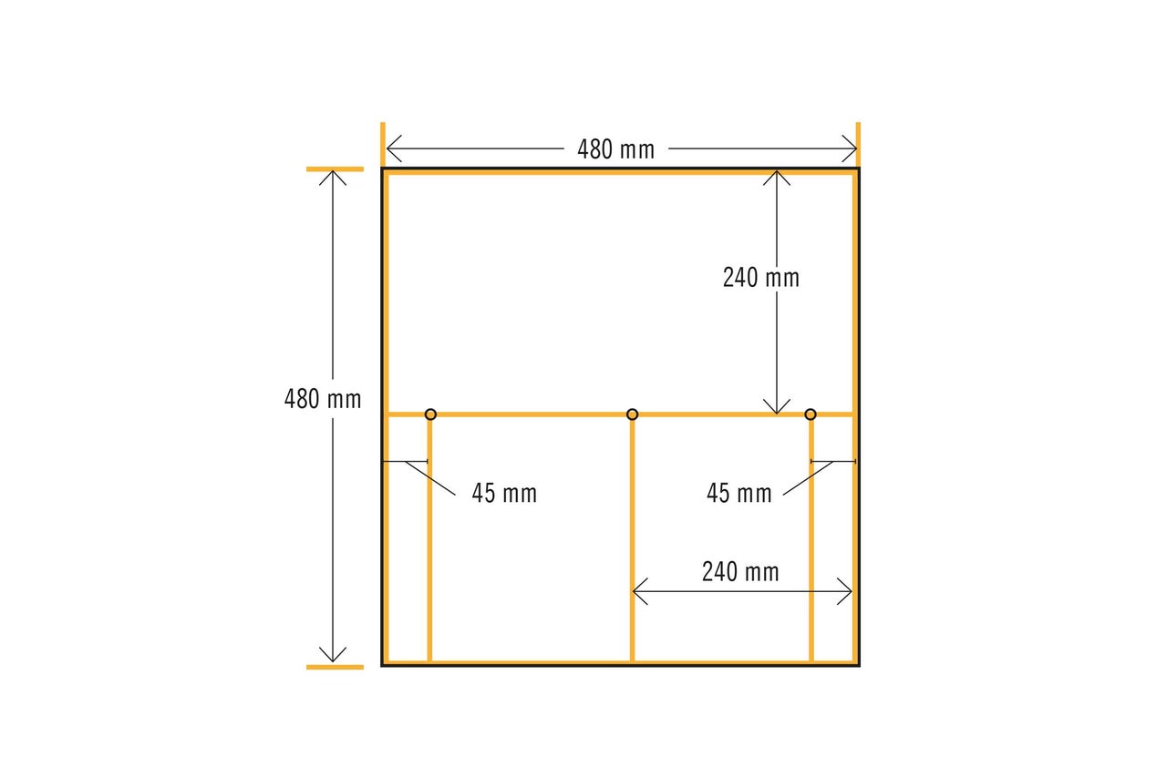 Diagramme avec les dimensions 480 millimètres par 480 millimètres