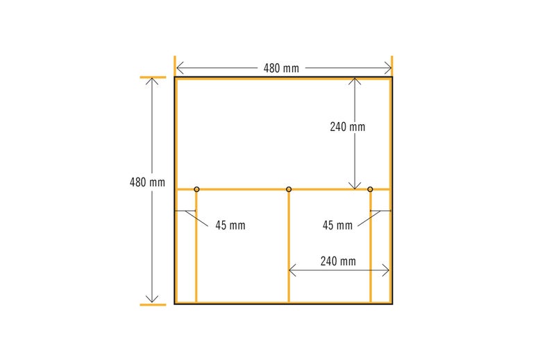 Diagramme avec les dimensions 480 millimètres par 480 millimètres