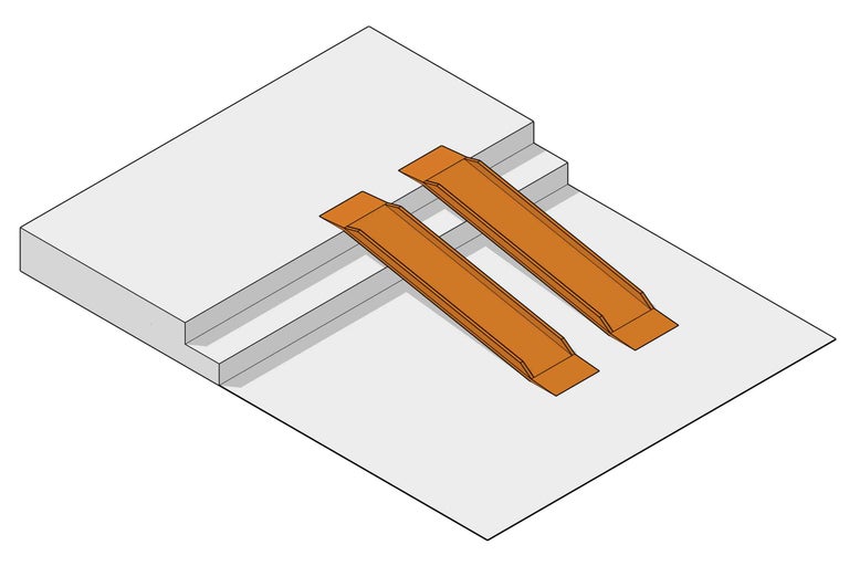 Illustration von zwei Treppenkeilen auf einer Treppe