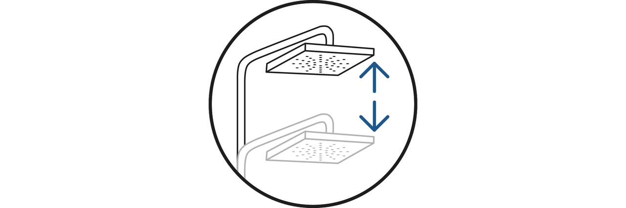 Symbole pour barre de douche à hauteur réglable