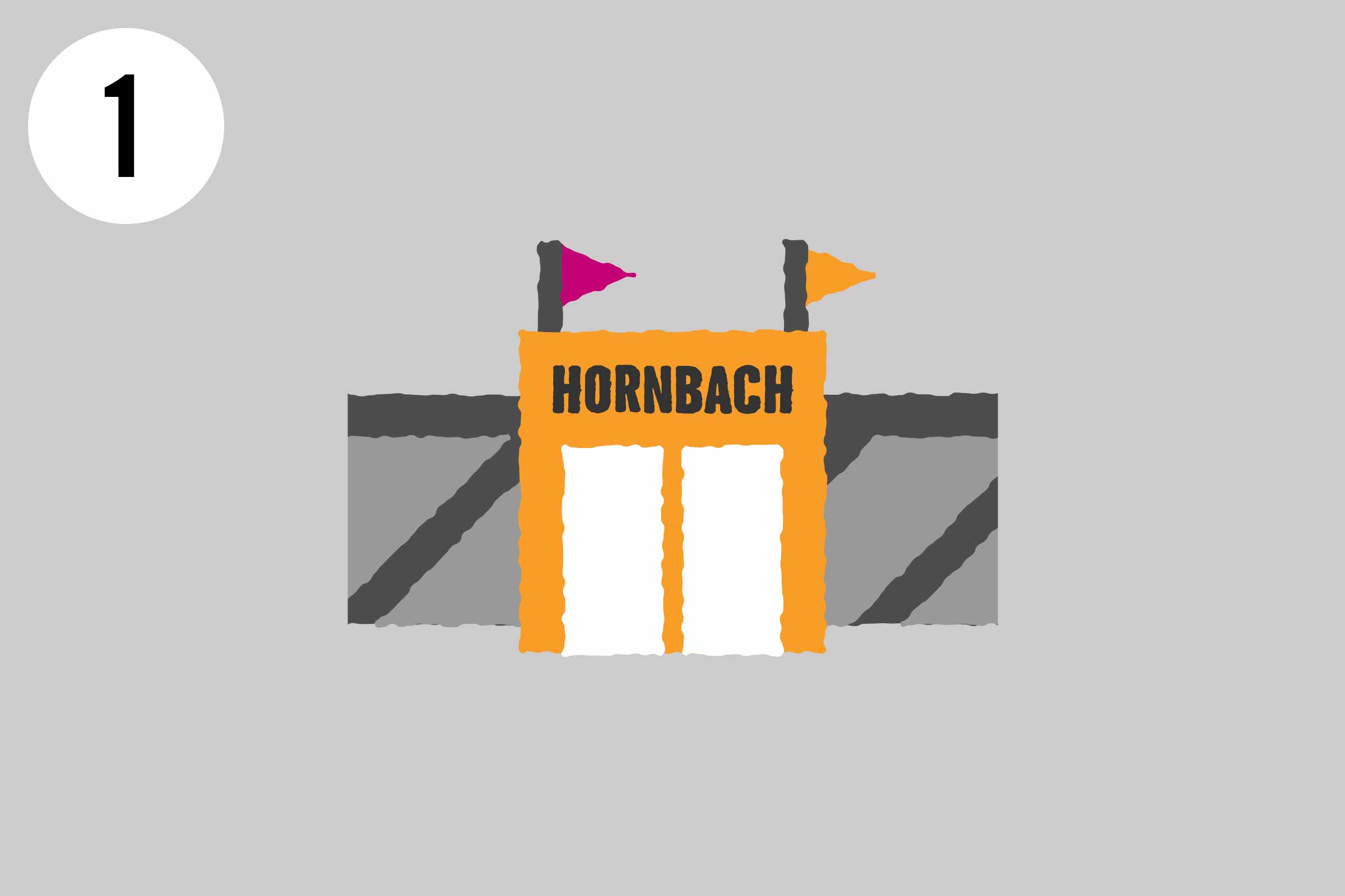 Illustration de la quincaillerie Hornbach avec le numéro 1