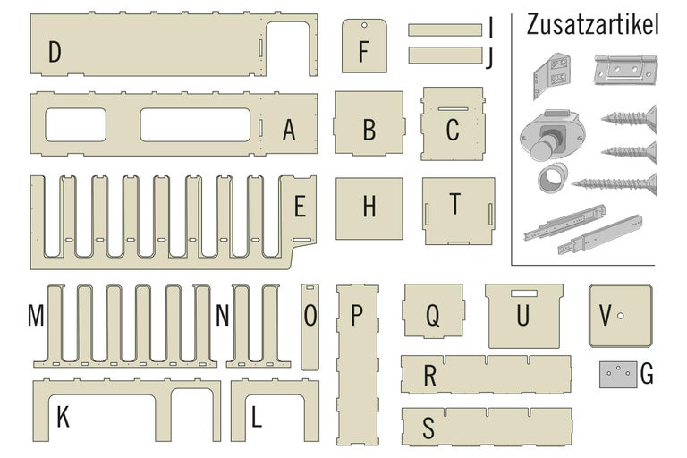 Darstellung von Einzelteilen und Zubehör