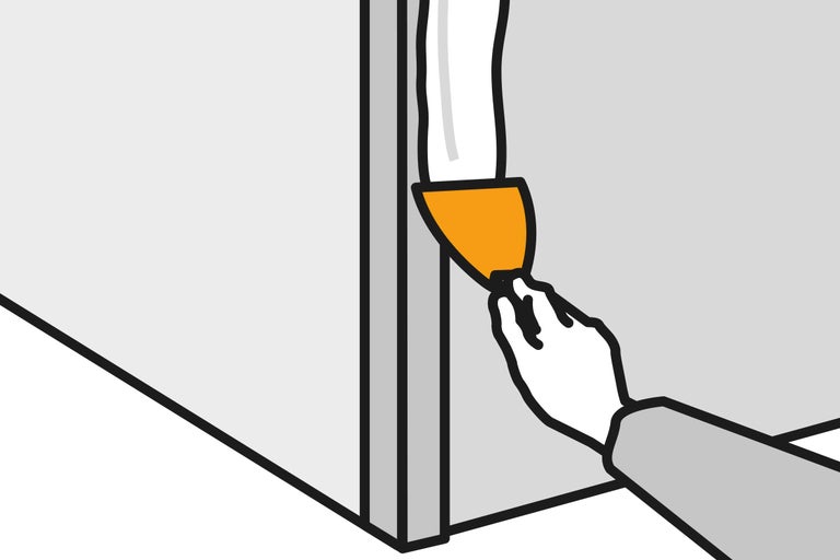 Illustration d'un utilisateur appliquant un scellant à joints