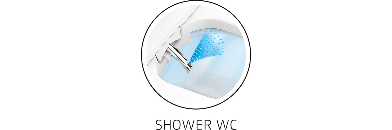 Gros plan d'un WC douche avec jet d'eau
