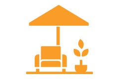 Symbole pour mobilier de jardin et protection solaire