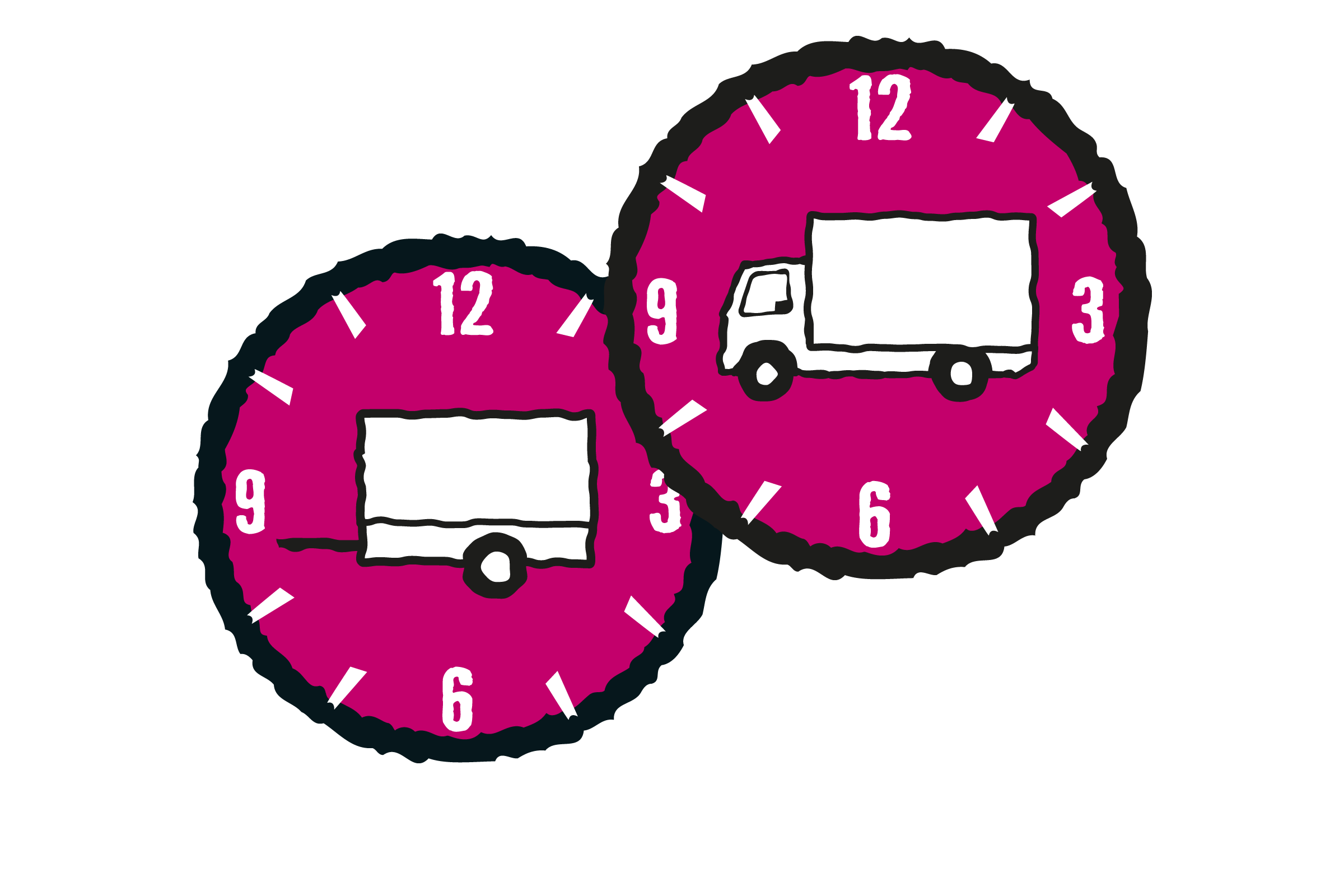 Symbol für Lieferzeiten mit LKW und Anhänger