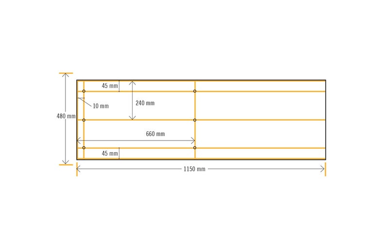 Dimensions d'une plaque : 1 150 millimètres de long, 480 millimètres de large.