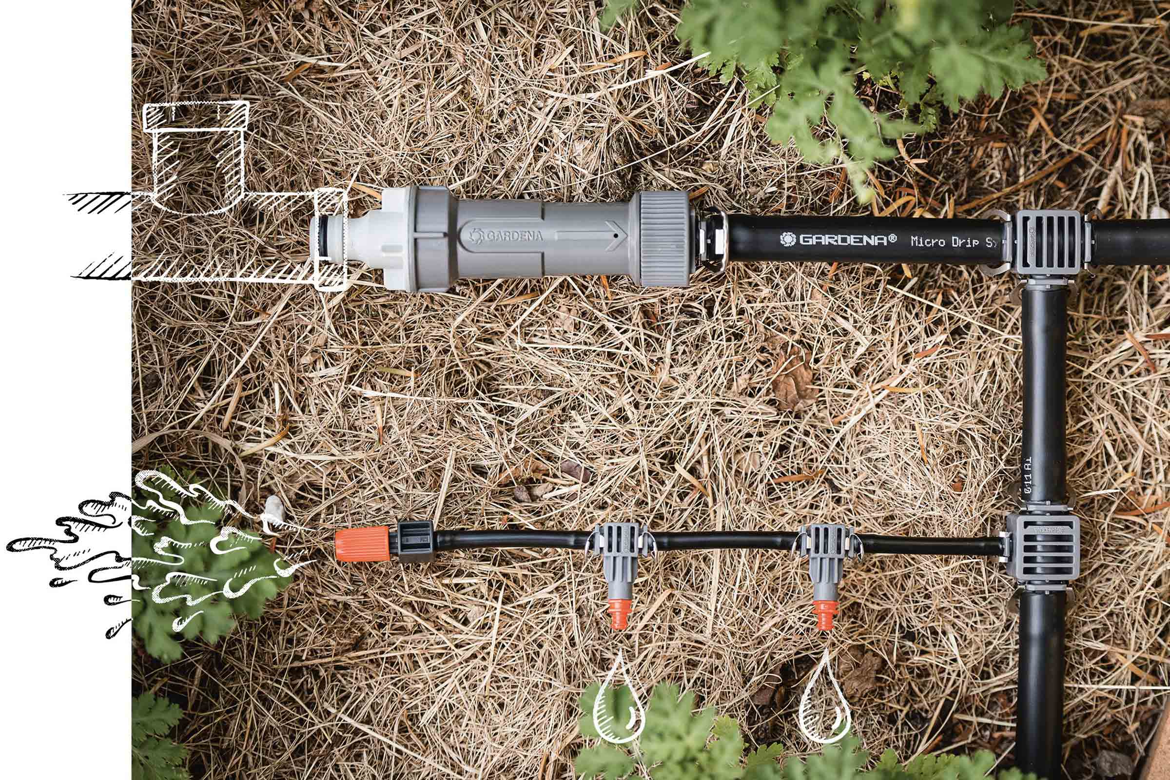 Système Gardena Micro Drip pour l'irrigation du jardin