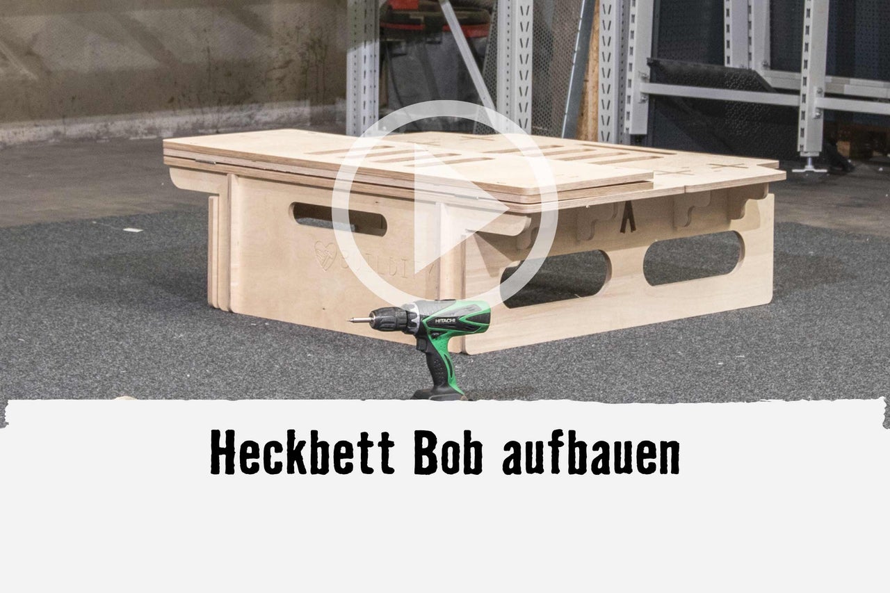 
			Vidéo de construction du lit arrière Bob avec un tournevis sans fil.
		