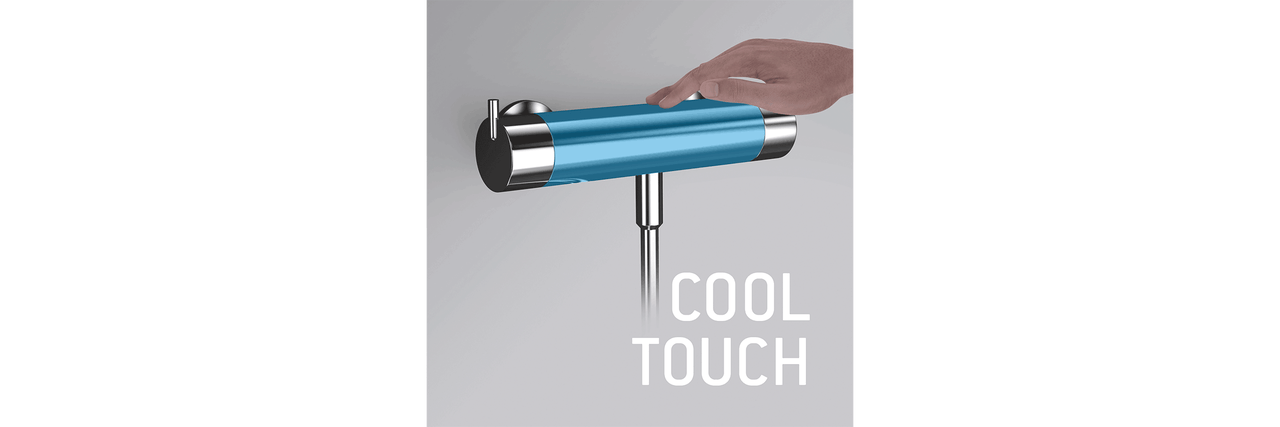 Thermostatarmatur mit Kühlkörper und Hand