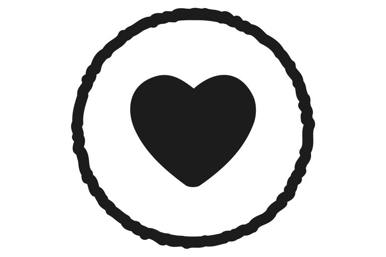 Symbole cœur dans un cercle