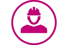 Symbole pour personne avec casque de protection