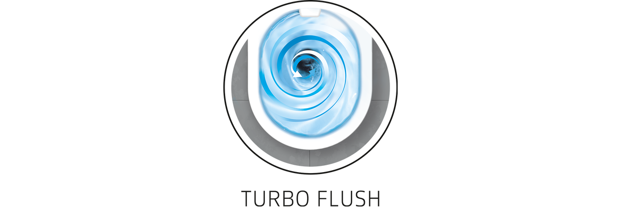 Symbole Turbo Flush pour toilettes
