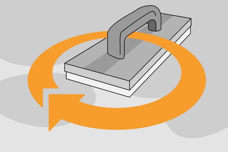 Représentation schématique d'un mouvement de taloche éponge