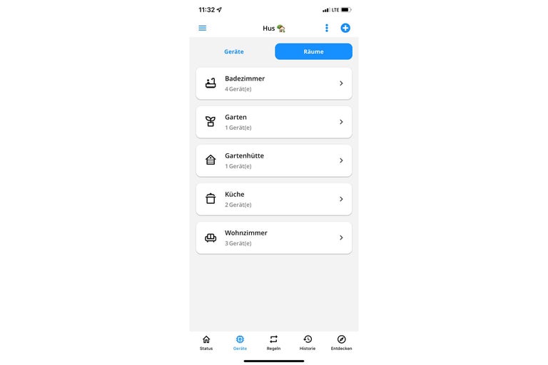 Capture d'écran de smartphone de l'aperçu des pièces de l'application