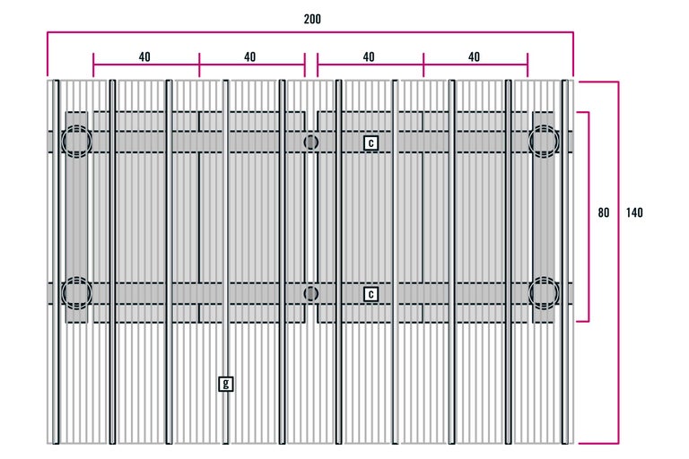 Dessin technique d'un écran de confidentialité avec dimensions