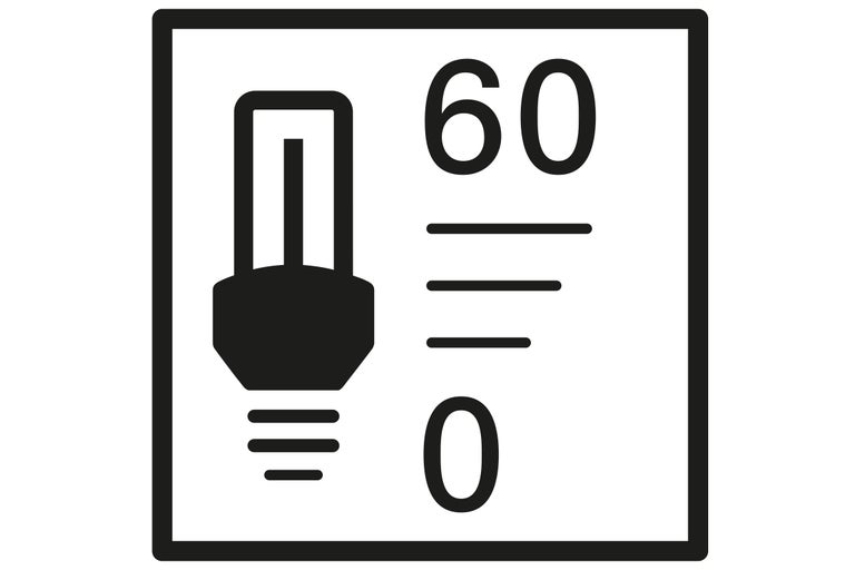 Symbole d'ampoule pour la puissance maximale en watts