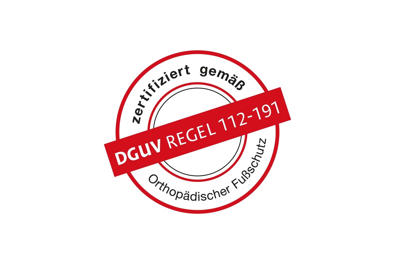 DGUV Regel 112-191 Zeichen für zertifizierten orthopädischen Fußschutz
