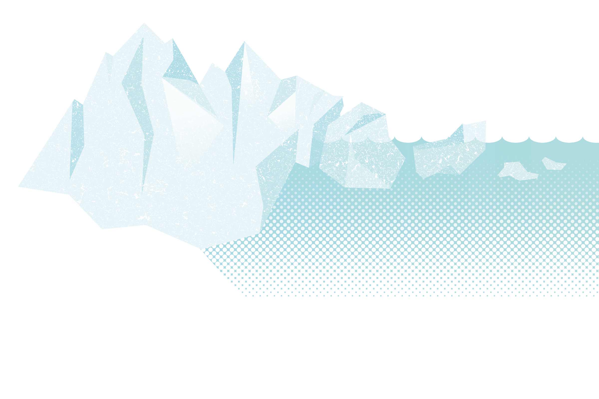 Graphique d'un paysage d'icebergs