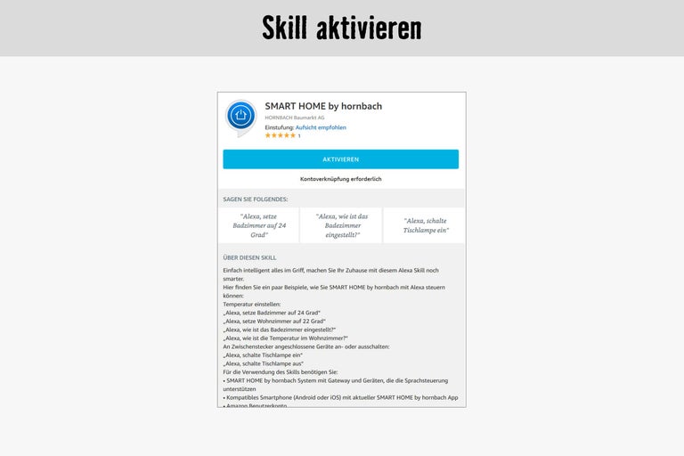 SMART HOME by Hornbach Alexa Skill activer