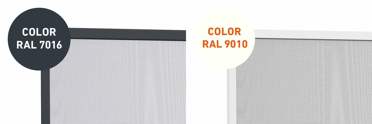 Moustiquaire dans les couleurs RAL 7016 et RAL 9010