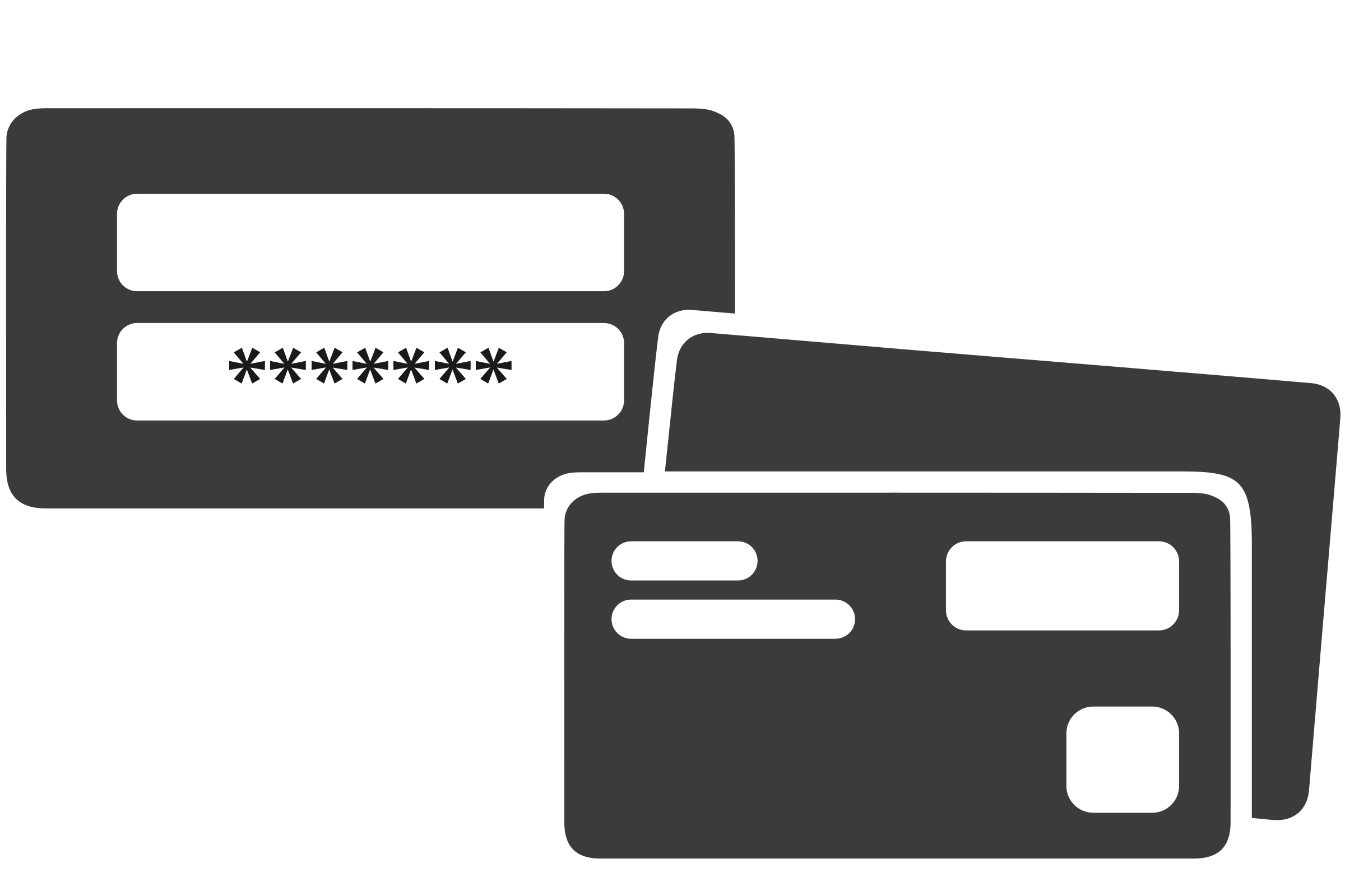 Symbol für Online-Sicherheit mit Passwort und Kreditkarten