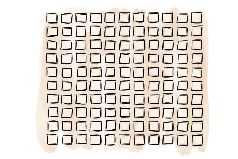 Illustration avec de nombreux carrés.