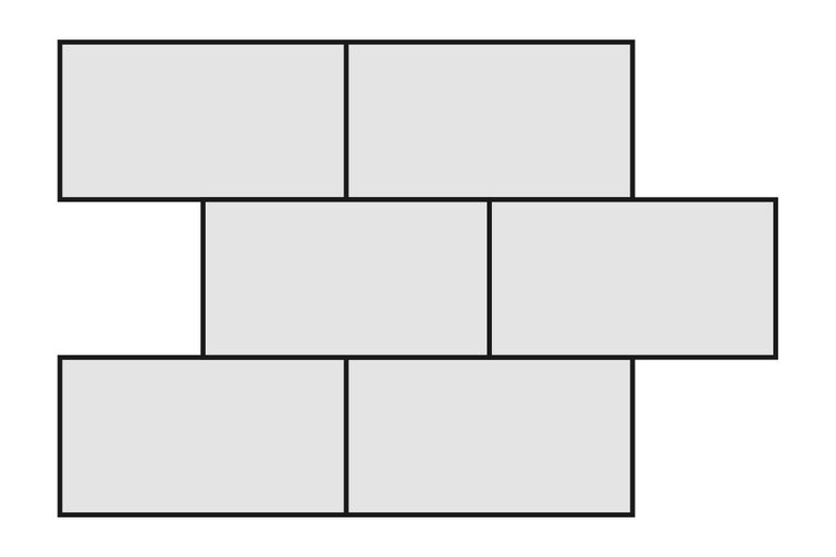 Motif de pose à joints croisés pour carrelages ou pavés