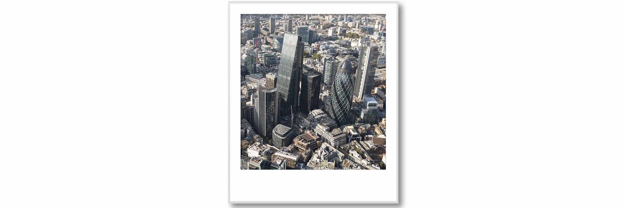 Tableau mural encadré avec vue aérienne de la skyline de Londres