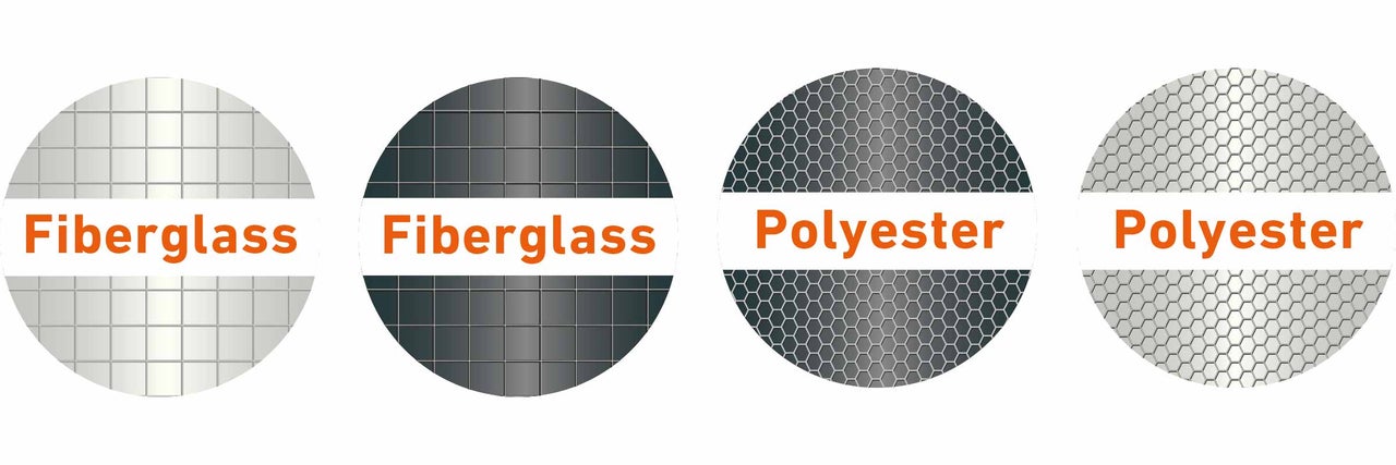 Illustration de tissus en fibre de verre et en polyester