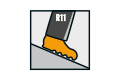 Symbole pour la classe de résistance au glissement R11 pour carrelages et revêtements de sol