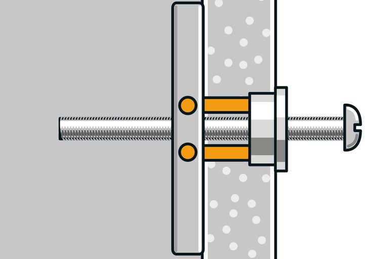 Illustration d'une fixation d'ancrage de boulon dans un mur