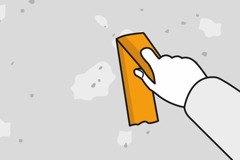 Illustration d'une main nettoyant un mur avec une éponge