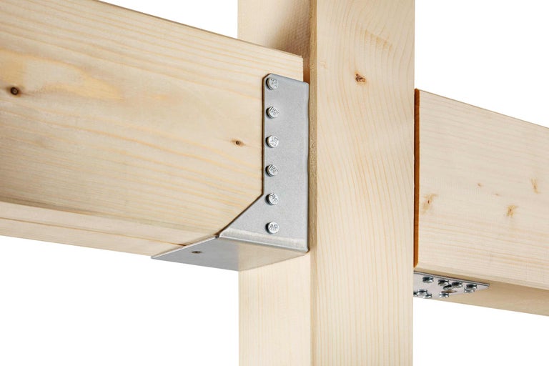 Construction de poutres en bois avec connecteur d'angle