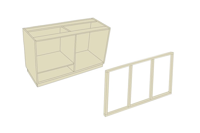 Waschbeckenunterschrank zur Selbstmontage mit Frontrahmen