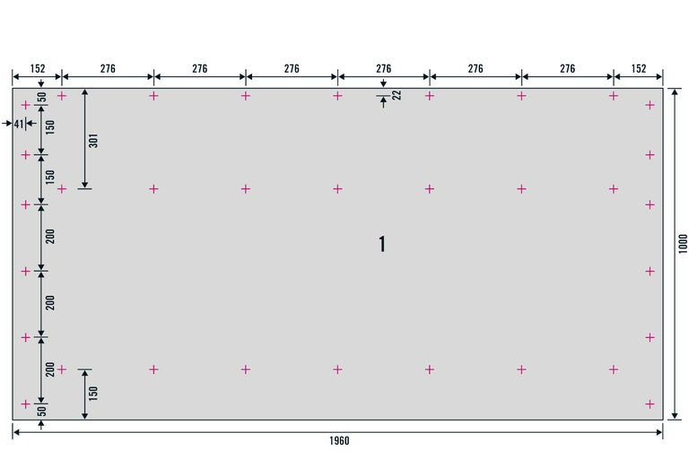 Diagramm mit Maßangaben