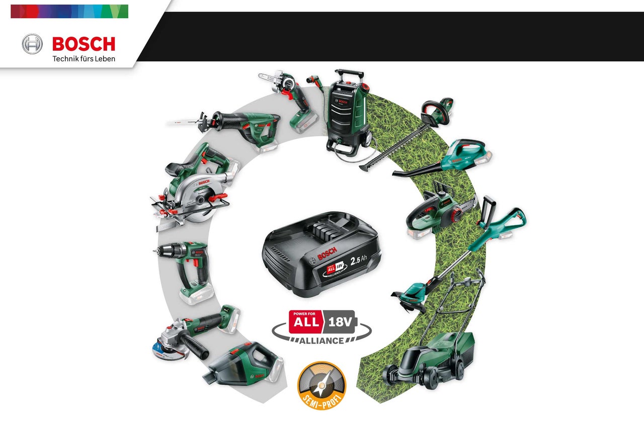 Outils de jardin et outils électriques Bosch avec batterie