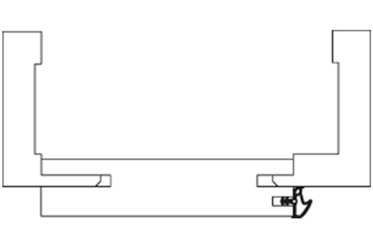 Schnittansicht eines Profils mit Dichtung