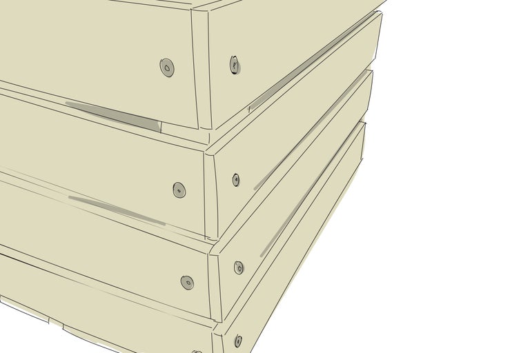 Pile de planches en bois avec vis