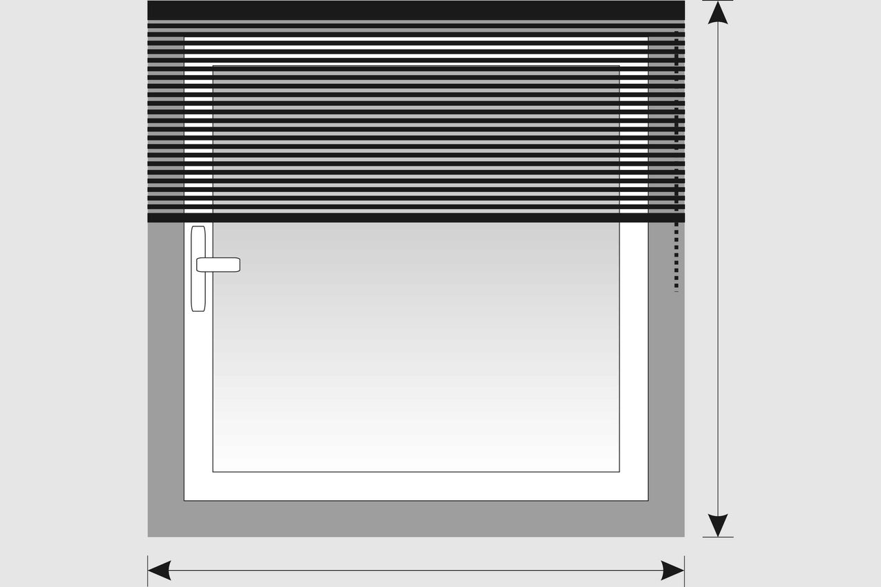 Fenêtre avec store pour illustrer les indications de taille