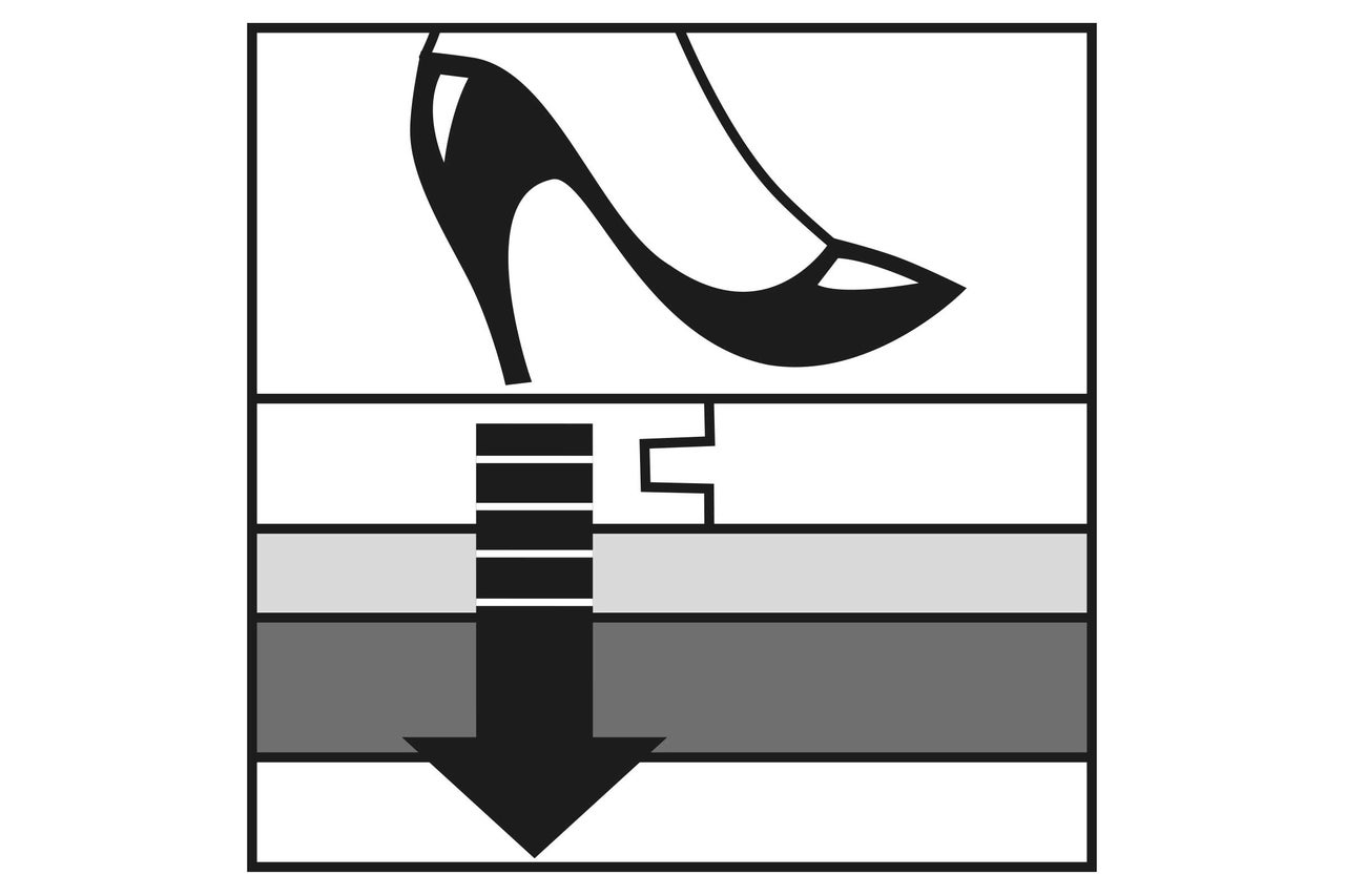 Symbole pour l'isolation phonique aux bruits d'impact sous le stratifié